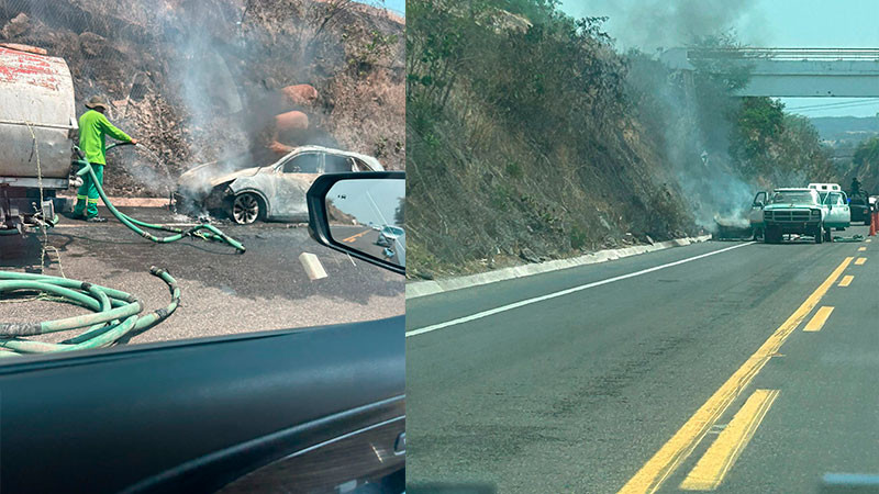 Se incendia vehículo en la Siglo XXI; solo hubo daños materiales 