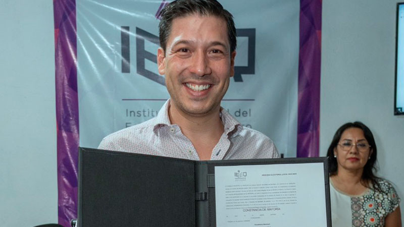 Recibe Rodrigo Monsalvo constancia como alcalde de El Marqués, en Querétaro  