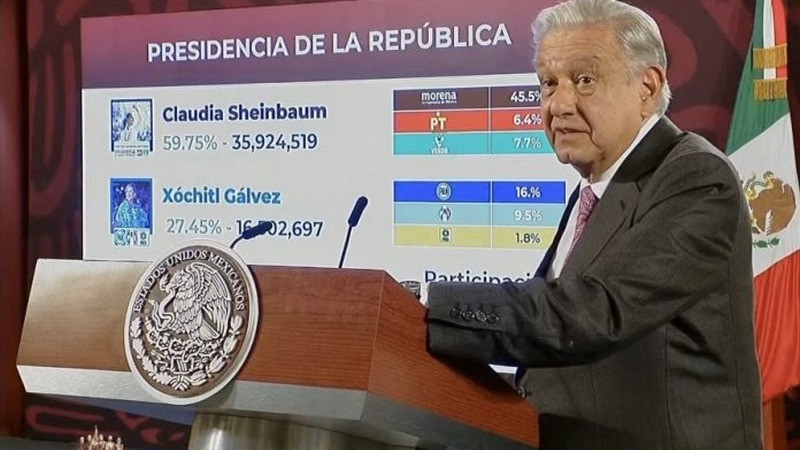 AMLO califica de histórica la jornada electoral; presume resultados de la 4T 