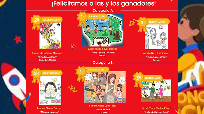 “El poderoso dinero” fue el ganador del segundo lugar en el Concurso Nacional de Dibujo Infantil 