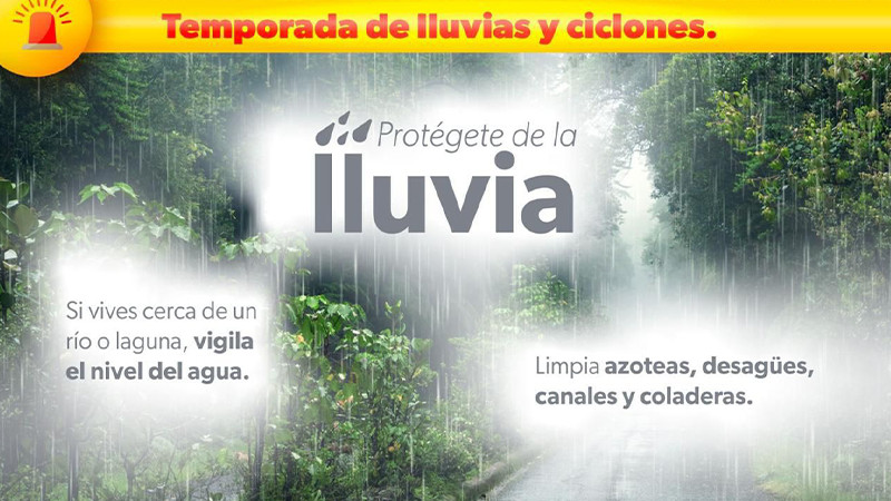  Se pronostican lluvias muy fuertes para Michoacán; PC pide extremar precauciones 