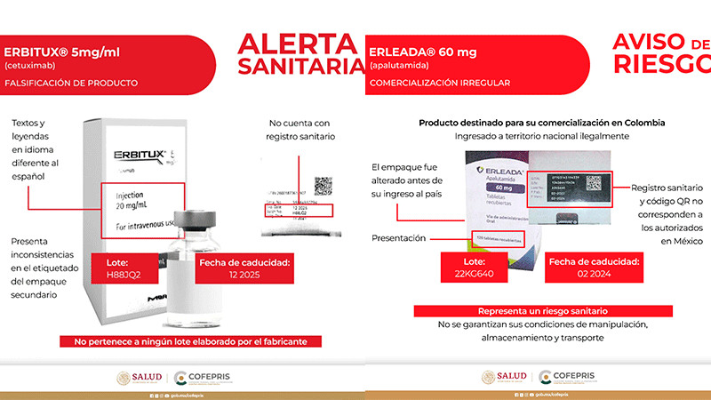 Cofepris emite alerta por comercialización ilegal de 5 medicamentos oncológicos 