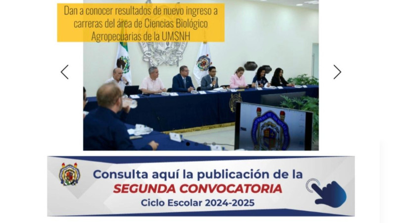 UMSNH lanza segunda convocatoria de ingreso  