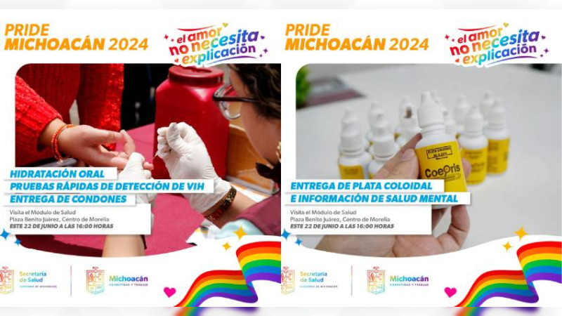Sector salud tendrá pruebas rápidas de detección de VIH y otras ITS en marcha del orgullo LGBT de Morelia 