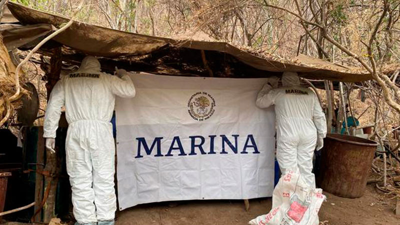 Marina localiza y desmantela cinco laboratorios para elaborar droga en Culiacán, Sinaloa 