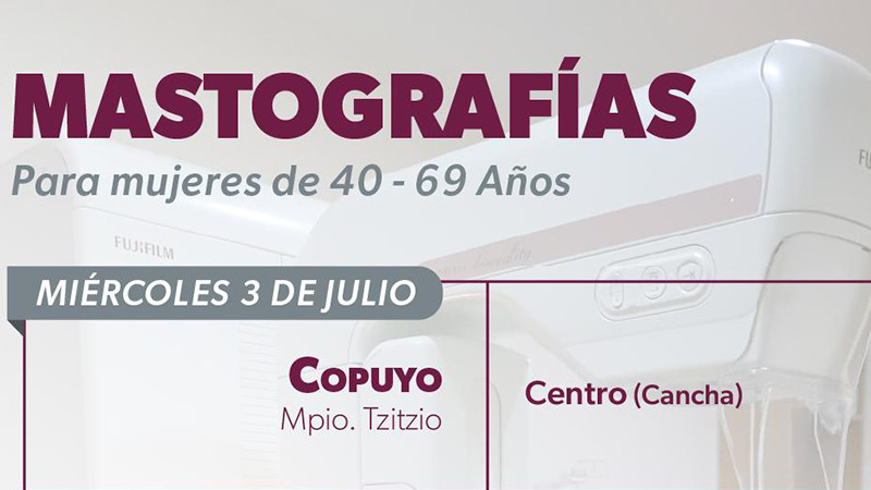 SSM realiza mastografías gratuitas en 7 municipios de Michoacán 