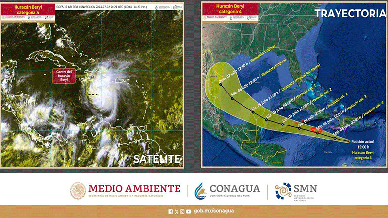 Huracán Beryl afectará al menos 17 municipios de Yucatán 