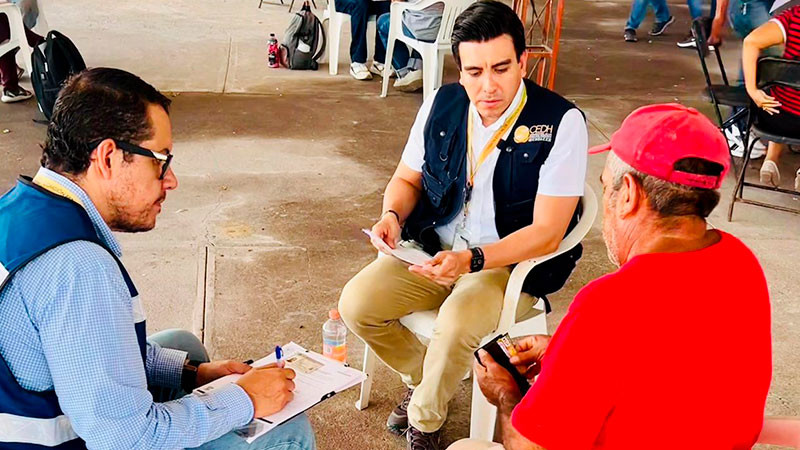 Atienden CEDH Michoacán, ACNUR y Secretaría del Migrante a personas desplazadas 