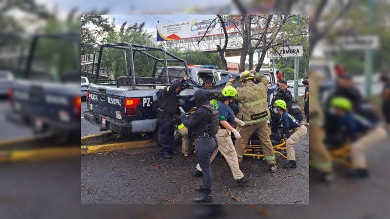 Zamora, Michoacán: En choque tres policías resultan heridos