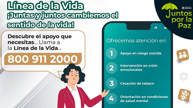 Llama a la Línea de la Vida y recibe atención gratuita en salud mental y adicciones 
