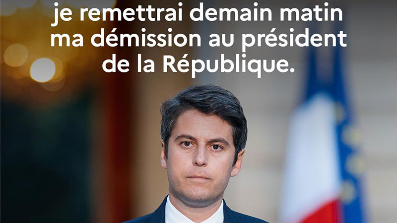 Renuncia el primer ministro francés Gabriel Attal  