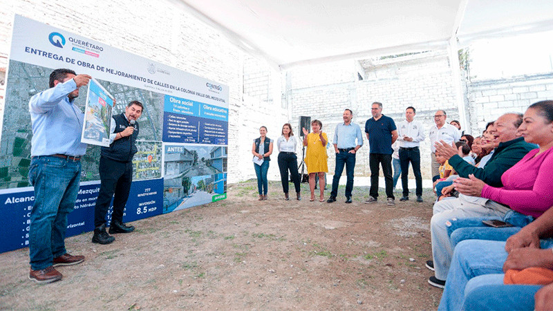 Querétaro: Invierten más de 8.5MDP para mejoramiento calles de la colonia Valle del Mezquital 