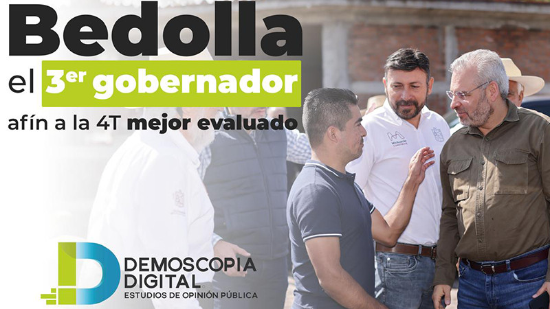 Bedolla el tercer gobernador mejor evaluado de Morena: Demoscopia 