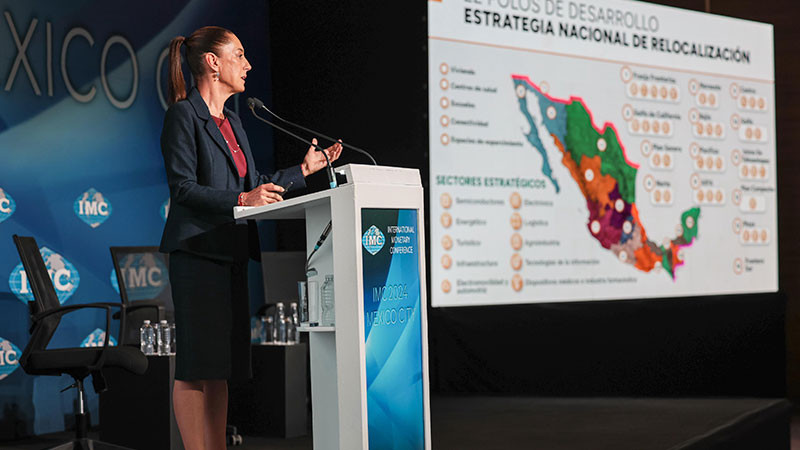 Claudia Sheinbaum expone su proyecto de nación ante representantes del IMC 