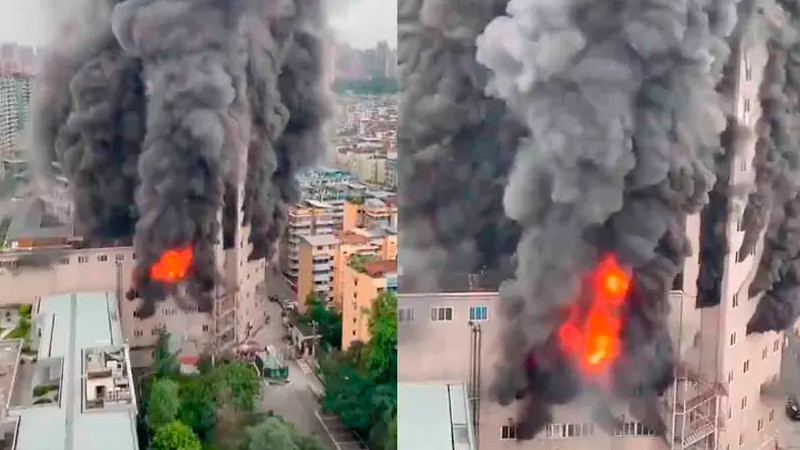 Se registra incendio en centro comercial de China; se desconoce el número de víctimas 