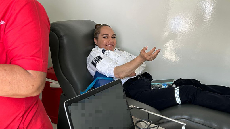 Policía Morelia lleva a cabo jornada de donación de sangre en apoyo a niñas, niños y adolescentes con cáncer 