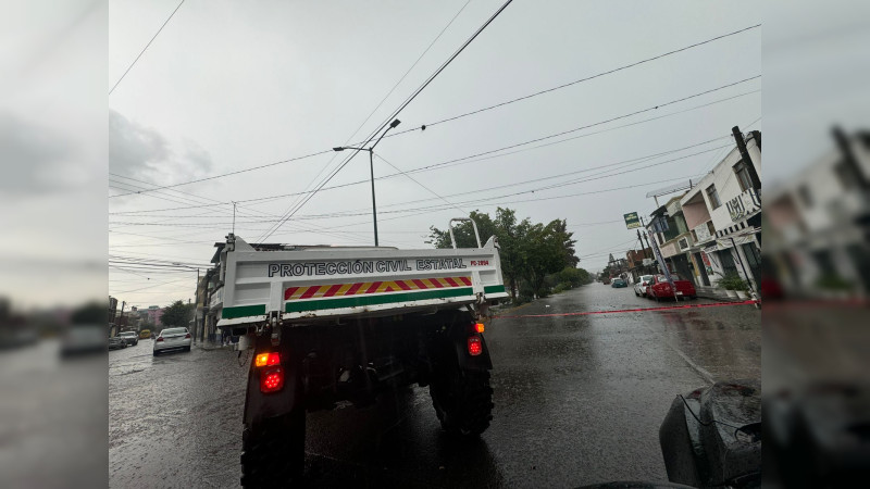 Despliega PC Estatal operativo de atención por tromba en Morelia