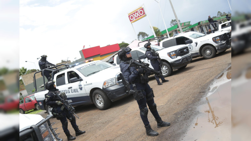 Despliegan cinco operativos de blindaje en los municipios más violentos de Michoacán: Morelia, Uruapan, Zamora, Jacona y el oriente de la entidad 