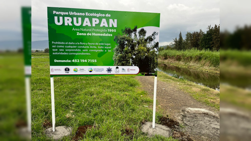 Colocan señalética en el Parque Urbano Ecológico de Uruapan