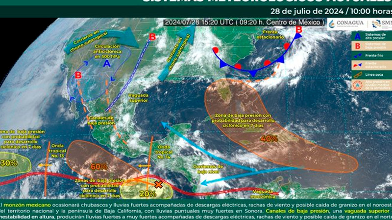 Alertan por posible desarrollo de ciclón en el Pacífico 