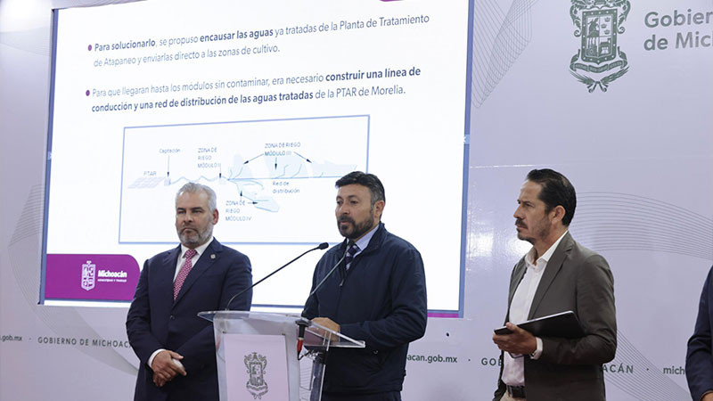 Con líneas de conducción, Morelia tendrá más agua para consumo humano: Bedolla 