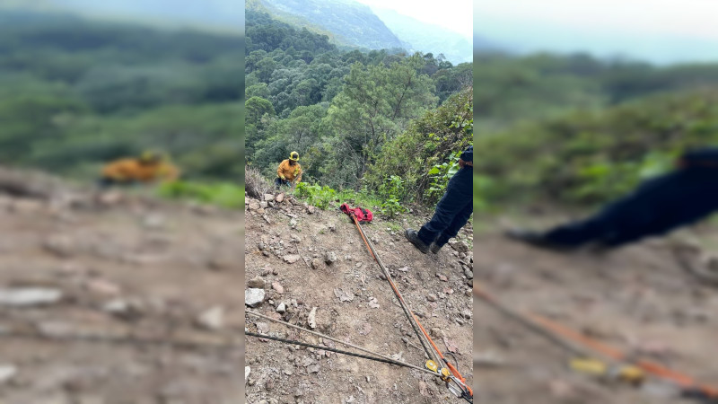 Muere conductor al caer en un barranco en Morelia, Michoacán 