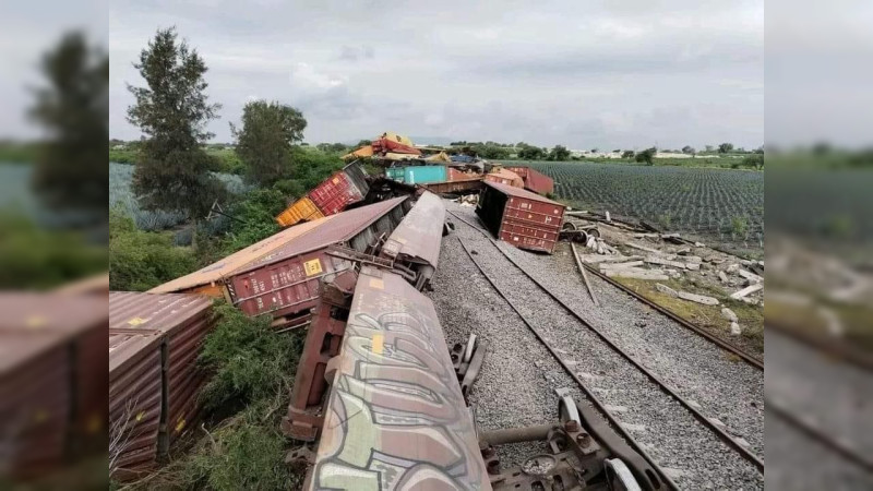 Se descarrila tren en La Barca, Jalisco 