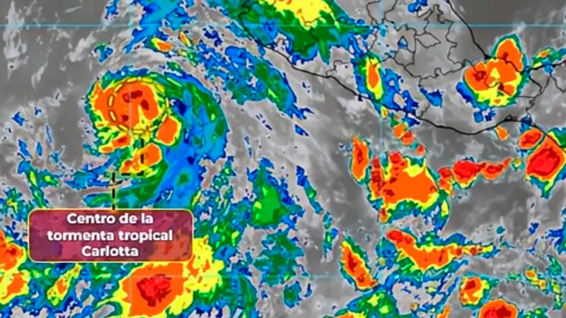 Tormenta tropical 'Carlotta' sigue avanzando por el Pacífico; prevén que se convierta en huracán 