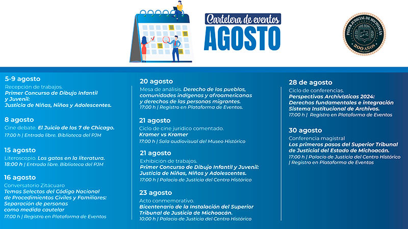 Agosto, mes del aniversario de la Instalación del Superior Tribunal de Justicia del Estado de Michoacán  