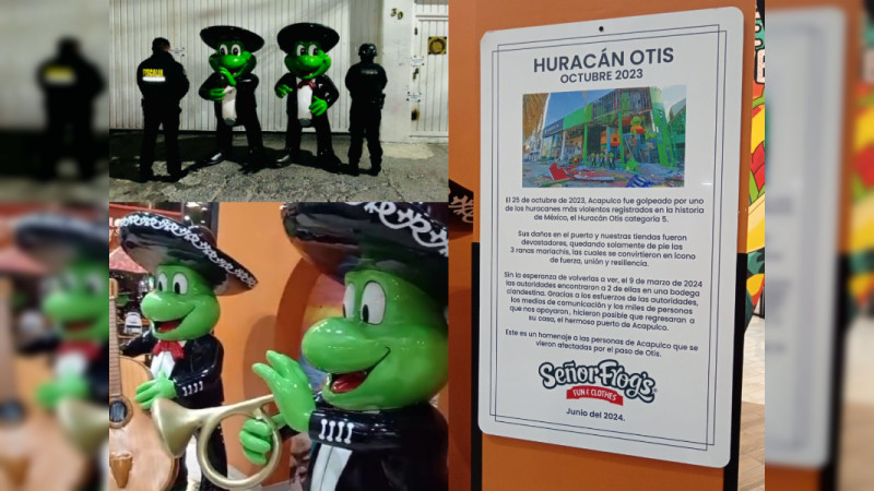 Con placa agradece Sr. Frog’s retorno de ranas mariachi de Acapulco, recuperadas por Fiscalía Regional de Nezahualcóyotl 