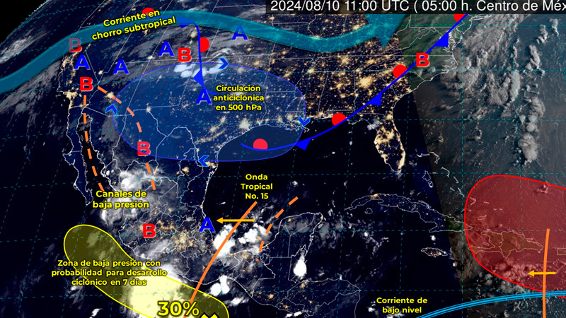 Prevén lluvias en todo el país y posible formación de ciclón en el sur 
