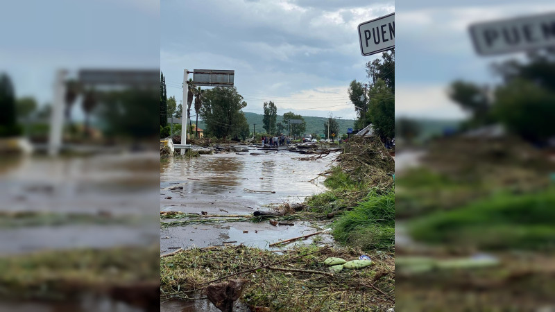 Cae tromba en Tlazazalca y Purépero, Michoacán, hubo serias afectaciones