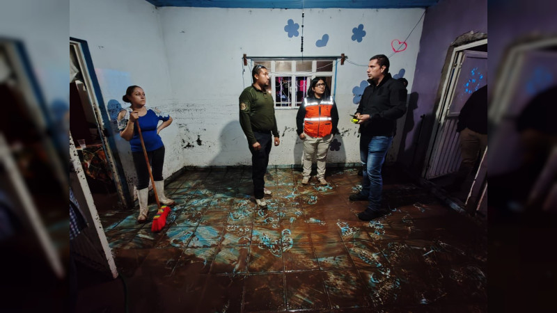 Protección Civil Michoacán atiende afectaciones ante el desbordamiento del río Puruzaro en Tlazazalca