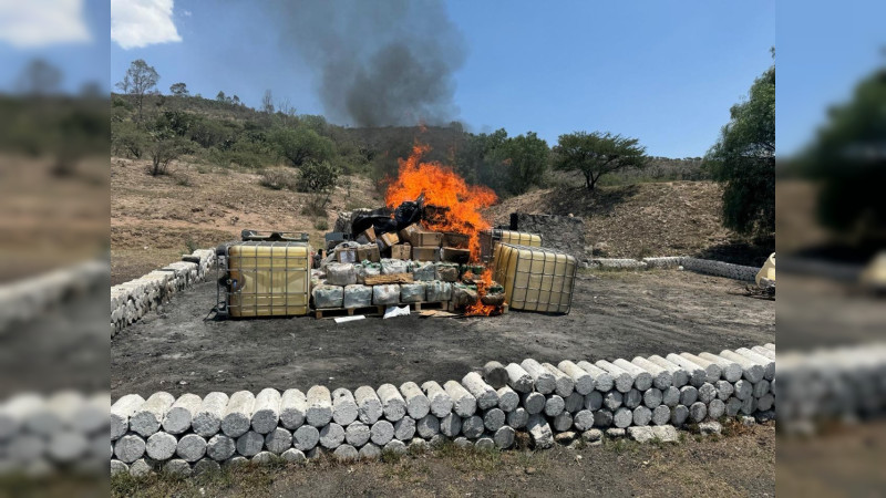 Anuncia FGR resultados de julio en Michoacán: Destaca destrucción de media tonelada de diversos enervantes 