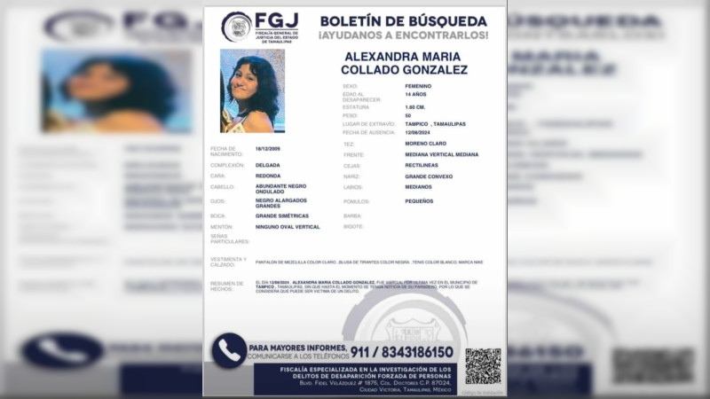 Reportan desaparición de hija de diputada del PAN en Tamaulipas 