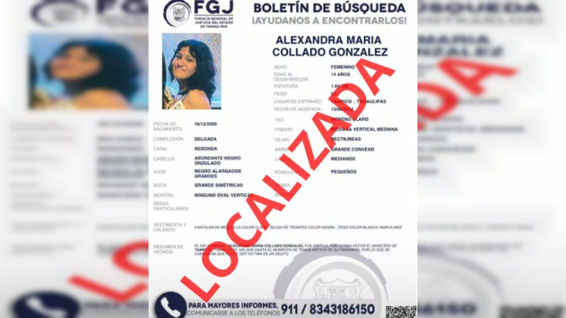 Localizan con vida a hija de diputada del PAN en Tamaulipas 