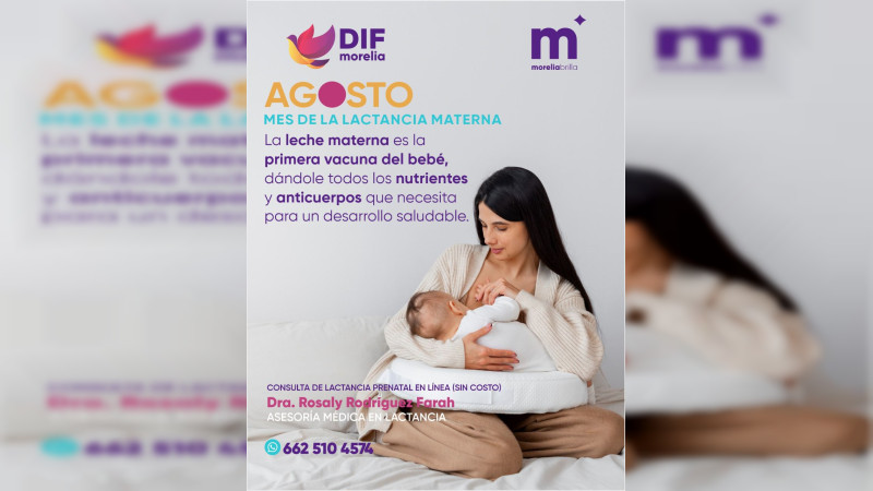 DIF Morelia promueve la lactancia materna con consultas prenatales gratuitas en línea 