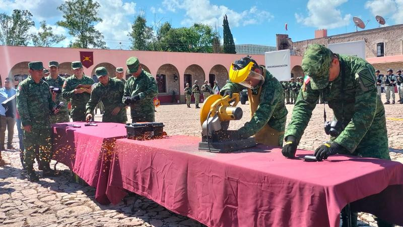 Destruyen 259 armas decomisadas en Querétaro 