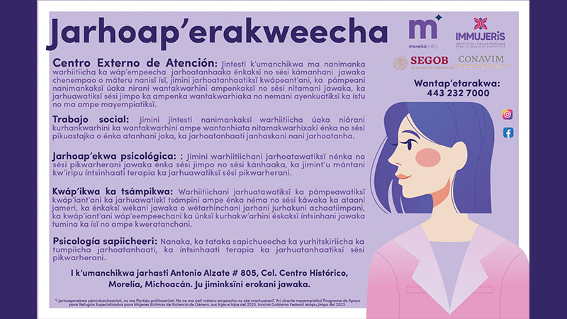El IMMUJERIS de Morelia ahora cuenta con intérprete de Lengua Purépecha 