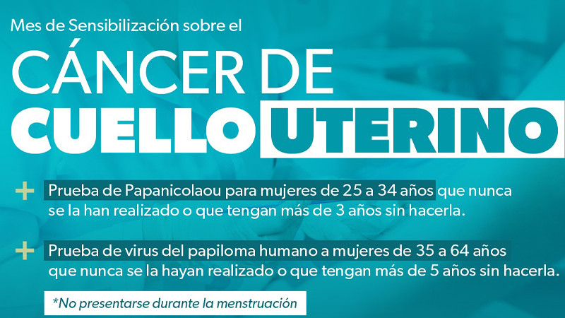 Anuncia SSM pruebas gratuitas de Papanicolaou y VPH en Cuitzeo y Morelia 