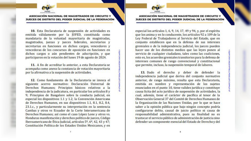 Jueces y magistrados convocan a diálogo con legisladores para frenar dictamen a reforma judicial