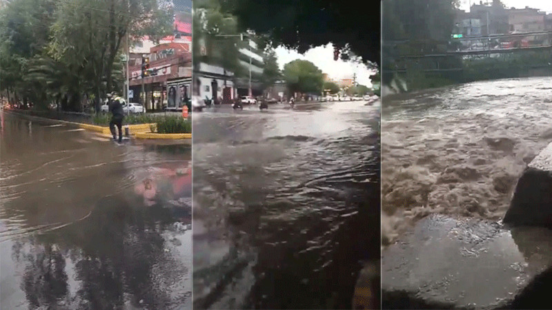 Lluvias provocan encharcamientos, caída de árboles y deslizamiento de un talud en Ciudad de México 