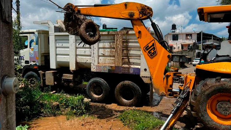 Gobierno de Morelia mantiene labores de limpieza de ríos en la zona rural 