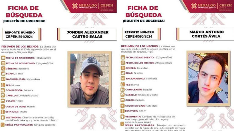Localizan sin vida en Edomex a dos jóvenes desaparecidos en Hidalgo 