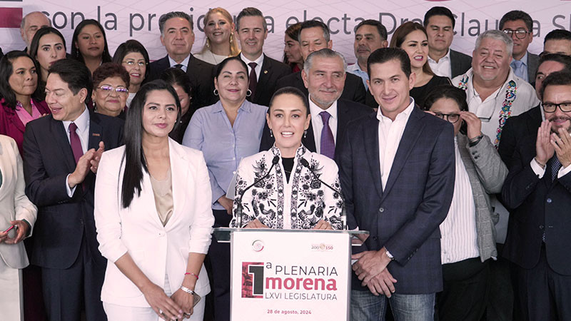 Claudia Sheinbaum celebra bancada histórica de Morena con 66 senadores y senadoras 