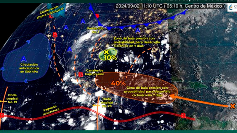 Pronostican lluvias intensas en varias zonas del país 