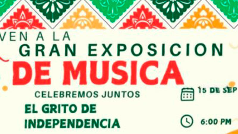 Habrá Gran Exposición de Música en las festividades patrias de Villa Morelos, Michoacán 