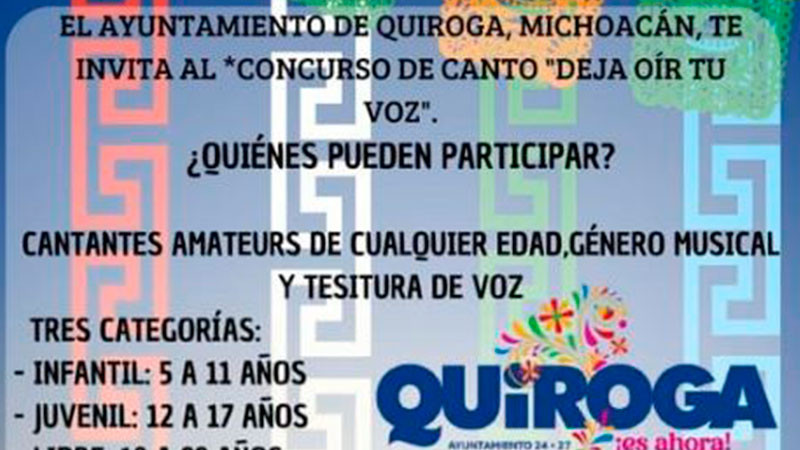 Celebrará Quiroga, Michoacán, las festividades patrias con música y talento local 