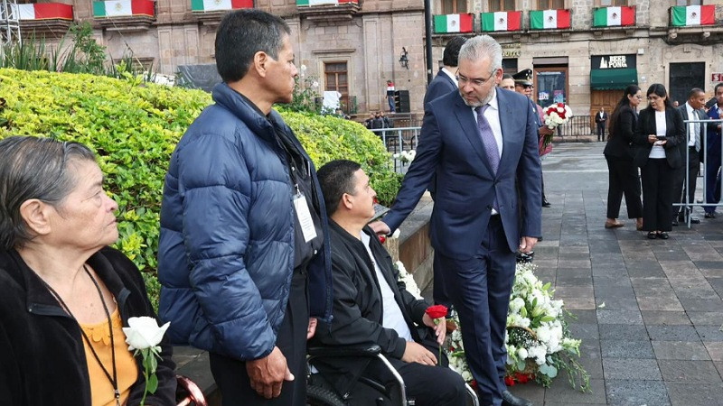 Encabeza Alfredo Ramírez  Bedolla homenaje a víctimas del 15 de septiembre en Morelia, Michoacán