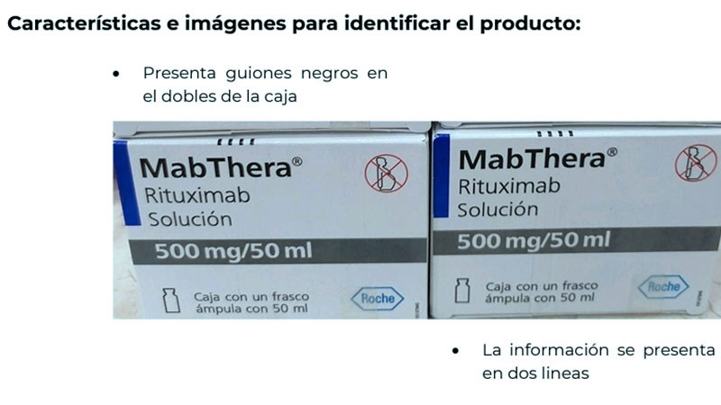 Actualiza COFEPRIS la alerta sanitaria sobre la falsificación de Mabthera (Rituximab) 